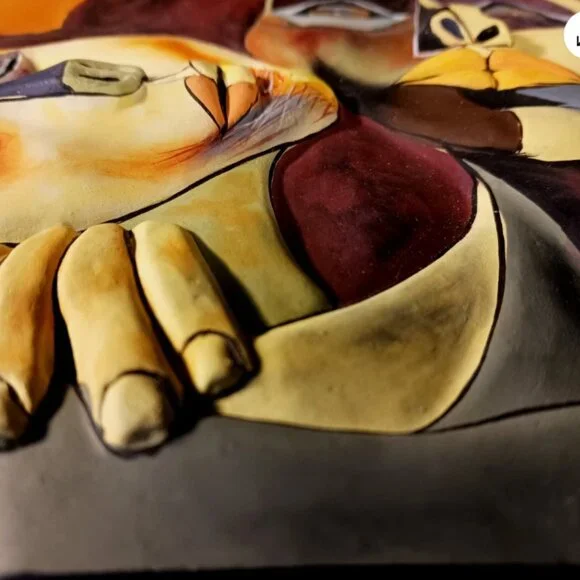 Tile Sculpture Ceramic Pottery La Ternura Oswaldo Guayasamin Ecuador 3D Modern - Picture 10 of 13